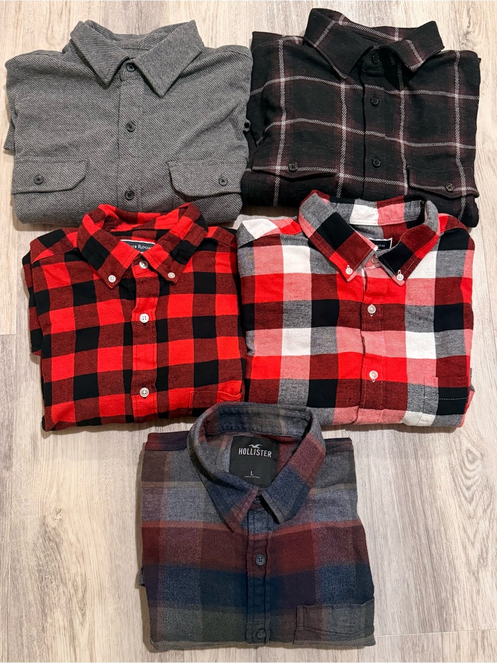 Hollister, Club Room, Express, Kenneth ColeMen's Flannel Shirt Bundle